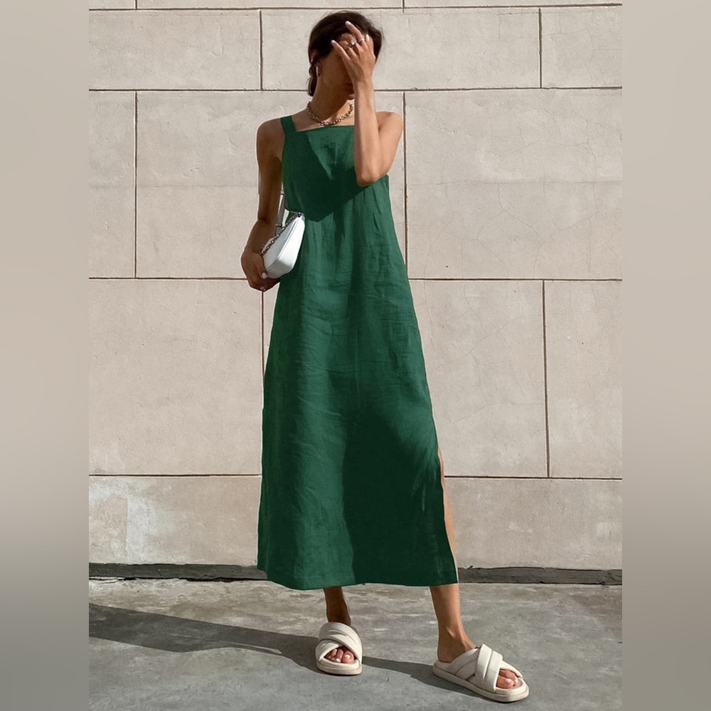 Commense Green Sleeveless Dress
